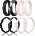 Egnaro Women's Bridal Rings Sets, Inner Arc Ergonomic Breathable Design Silicone Rubber Wedding Bands