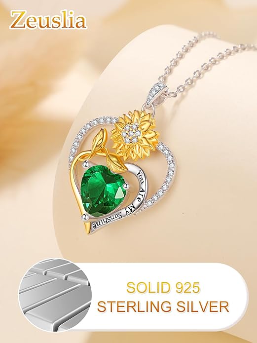 Valentine's Day Gifts for Wife 925 Sterling Silver Double Birthstone Pendant Necklaces I Love You for Always and Forever Necklace Anniversary Birthday Gifts for Wife Girlfriend Mom Her