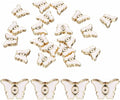MECCANIXITY 20 Pcs Butterfly Evil Eye Beads Colorful Flat Loose Spacer Evil Eye Charms for DIY Bracelet Earrings Necklace Crafts Jewelry Making, White