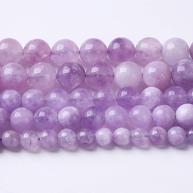 4mm 90pcs Natural Lavender Amethyst Beads Round Loose Gemstone Crystal Energy Healing Power Stone Beads for Jewelry Making DIY Bracelet 15 Inch (Lavender Amethyst, 4mm)