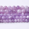 4mm 90pcs Natural Lavender Amethyst Beads Round Loose Gemstone Crystal Energy Healing Power Stone Beads for Jewelry Making DIY Bracelet 15 Inch (Lavender Amethyst, 4mm)