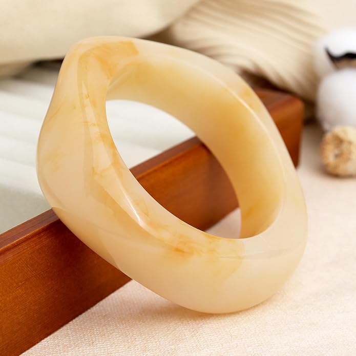 Chunky Resin Wide Bangle Bracelets for Women, Trendy Statement Minimalist Acrylic Bracelet Prom Holiday Jewelry Gift