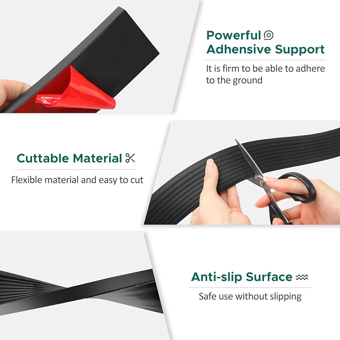 Threshold Ramps for Doorways Self-Adhesive Rubber Threshold Strip | 3000 lb - Image 3