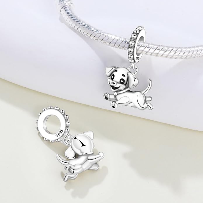 Cute Panda Animal 925 Sterling Silver Charms for Bracelets and Necklace Dangle Pendants Butterfly Elephant Dog Bead Jewelry Present for Women Family Friends