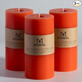 MOZEAL 3" x 6" Hand-Poured Unscented Candle, Dripless Pillar Candle Set of 3 by MOZEAL