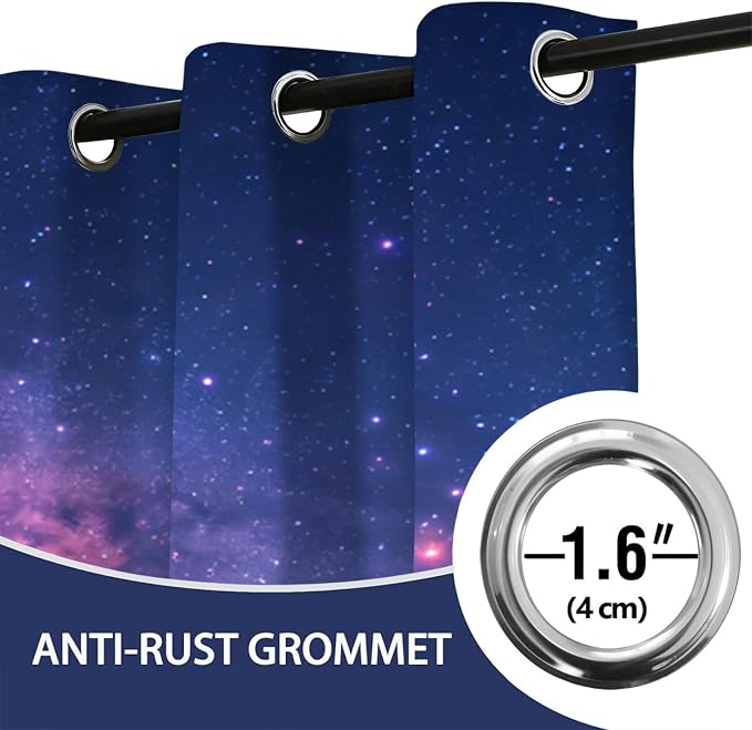 Fluorescent Beach Curtains, Milky Way Blackout Curtains 96 Inches Long - Image 7