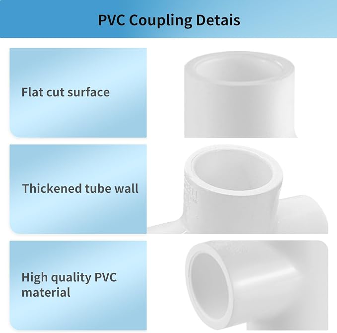 LESSO PVC Pipe Fittings, 3/4 Inch Tee 3-Way, 10 Pack | - Image 4