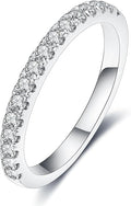 IMOLOVE Lab Grown Diamond Wedding Bands, 0.3-0.42 Carat, Eternity Rings in 18K White Gold & Sterling Silver Size 4-11