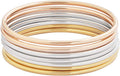 Edforce Stainless Steel Glossy Thin Round Bangle Bracelet Set for Women, Set of 7