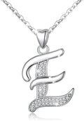 AEONSLOVE 925 Sterling Silver Initial Necklaces for Women, 26 Letters Pendants Necklace Gift for Mother, Daughter, Wife, 18 Inch Chain