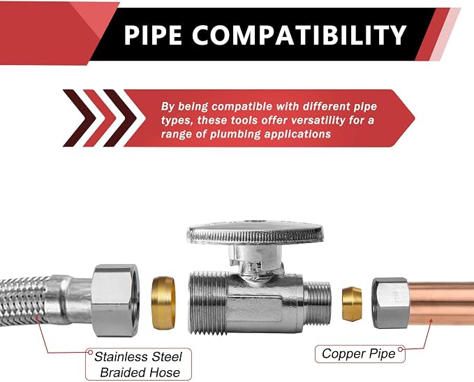 10PC EFIELD Straight Stop Valve, 1/2" Nominal Compression x 3/8" OD | 1/4-Turn - Image 4