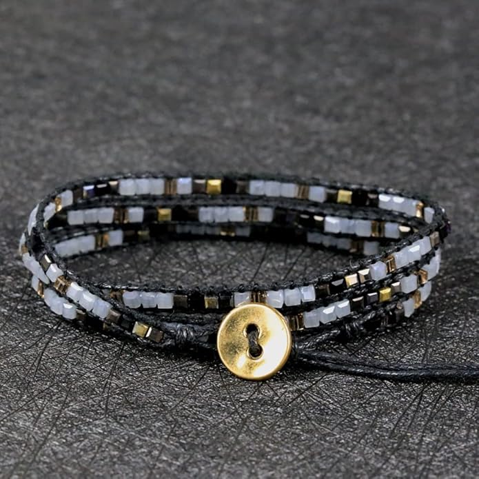 ZOSOJONA Women Wrap Bracelets Boho Natural Stone Jasper Turquoises Strand Bracelet Jewelry Collection