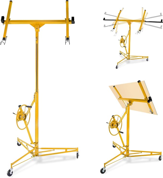 One-Person Drywall Lift Panel Hoist, 150 Lb Heavy-Duty Steel Sheetrock Jack | by Unknown