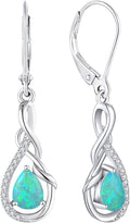 Starchenie Infinity Dangle Drop Earrings Sterling Silver Leverback Earrings Gemstones Twisted Jewelry