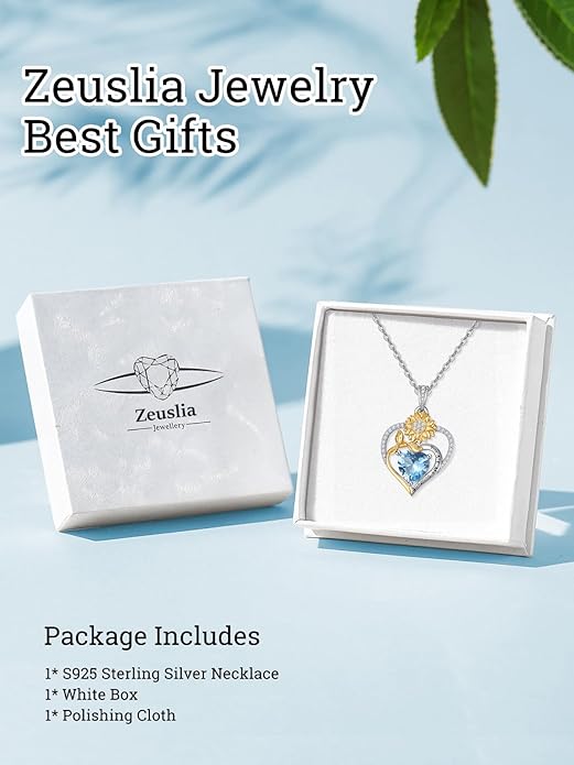 Valentine's Day Gifts for Wife 925 Sterling Silver Double Birthstone Pendant Necklaces I Love You for Always and Forever Necklace Anniversary Birthday Gifts for Wife Girlfriend Mom Her