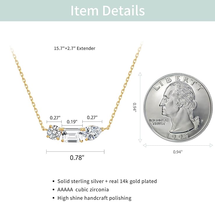 S.Leaf Cluster Diamond Necklace for Women 925 Sterling Silver Cubic Zirconia Emerald Drop Round-cut Pendant Choker Necklaces for Women Birthday Gifts