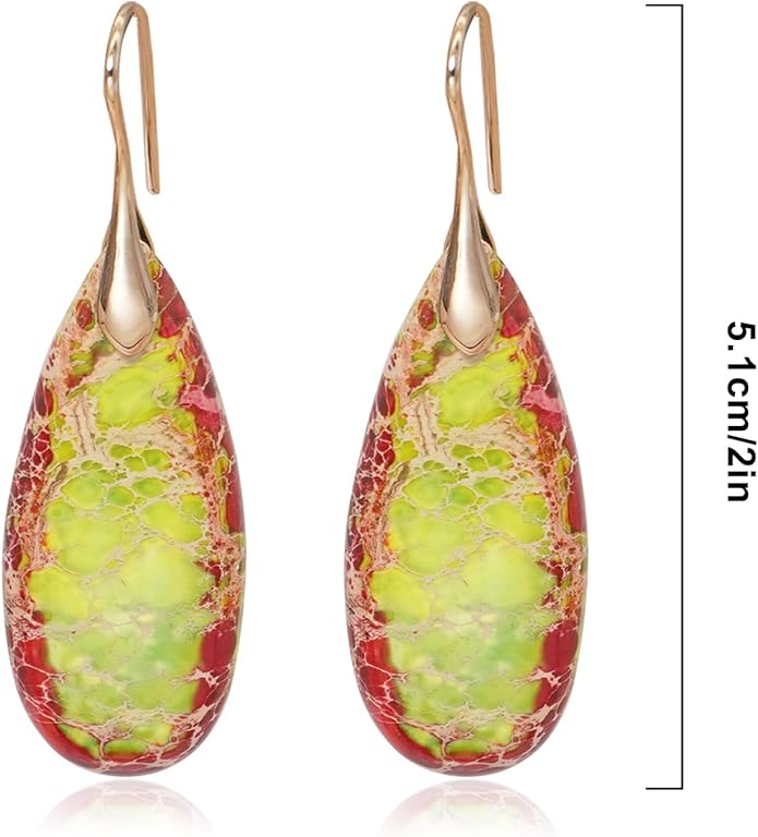 Natural Stone Earrings Waterdrop Stone Dangle Earrings for Women