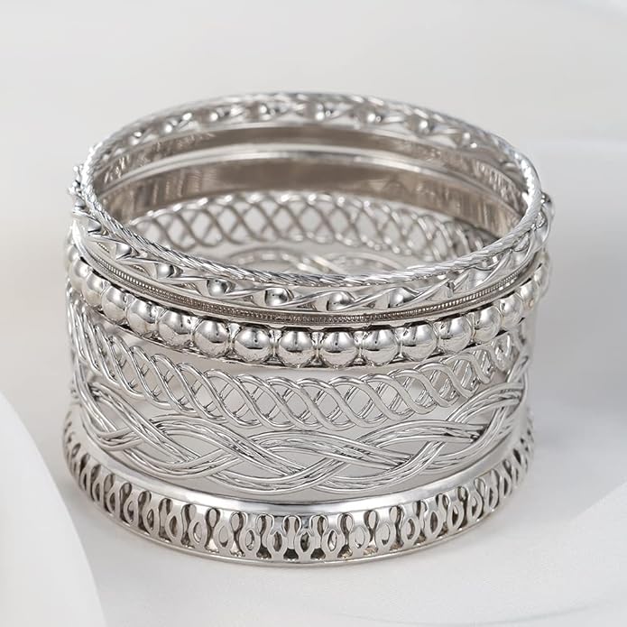 16Pcs Gold Bangle Bracelets for Women - Multi Layer Stackable Textured Bracelets Boho Jewelrys Set.