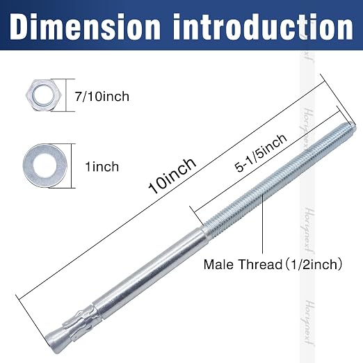 1/2 Concrete Anchors, 1/2 Wedge Anchors Bolts, equipment bases, and shop - Image 2