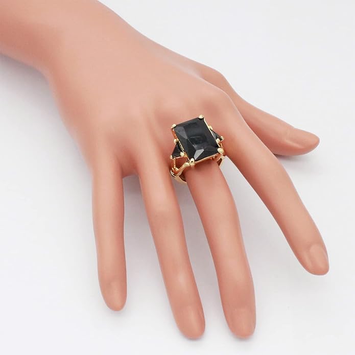 Lavencious Big Bold Radiant CZ Stones Stretch Rings for Women Size for 7-9
