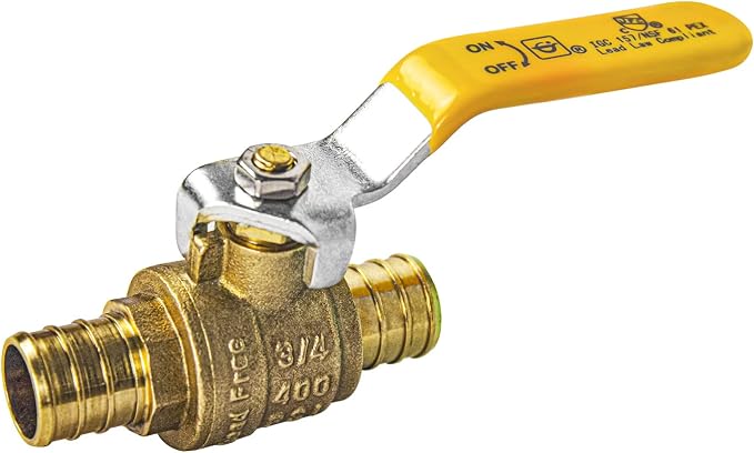 AB 3/4 Inch X 3/4 Inch Full Port PEX Brass Ball Valve, Water Shut Off Valve - Image 5