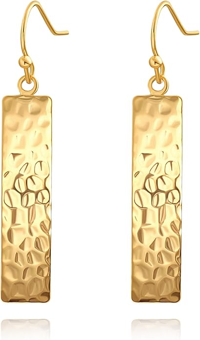 SOFYBJA Dainty 18K Gold Plated Disc Ball Triangle Sunburst Drop Earrings Long Dangle Lightweight Handmade Earrings Jewelry