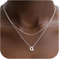Valentines Day Gifts for Her - Bubble Letter Necklace Layered 14K Gold Plated Initial Necklaces for Women Dainty Cute Choker Pendant Stack Jewelry Fashion Accessories Teen Gift Trendy Stuff