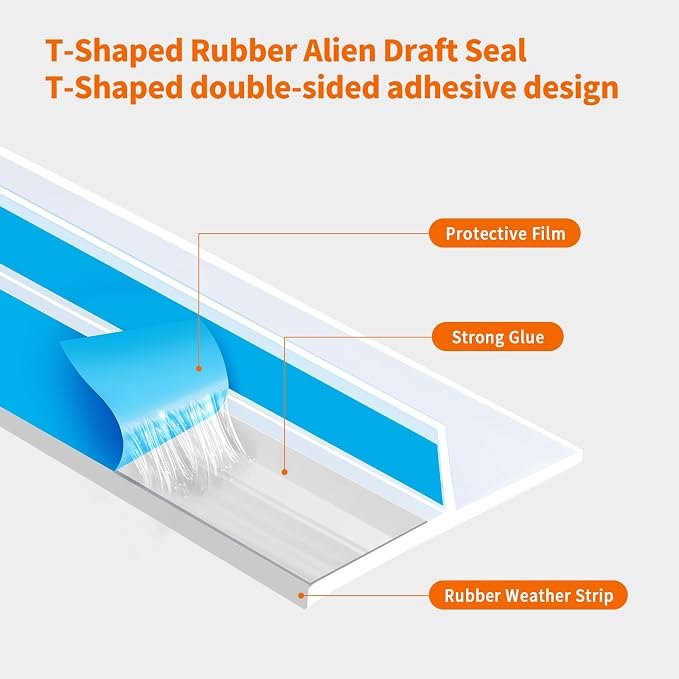 T-Shaped Rubber Weather Stripping Door Seal Extra Thick 2mm, 2 in x 50 Ft - Image 5