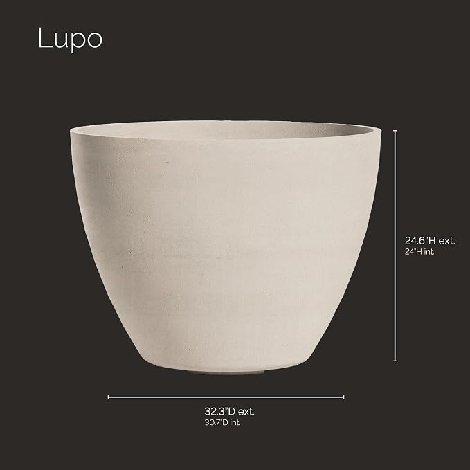 Lupo Tapered Indoor/Outdoor Planter, 32x24in Sand Stone - Image 2