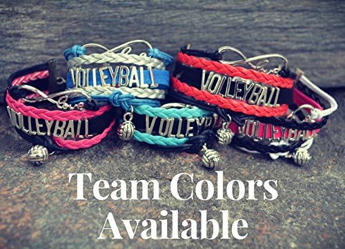 Volleyball Bracelets For Girls- Ideal Volleyball Gifts & Souvenirs. Adjustable Charm Bracelet with Moveable Letters, Infinity Symbol & Silver Volleyball Charm. Fashionable Bracelets by SportyBella.
