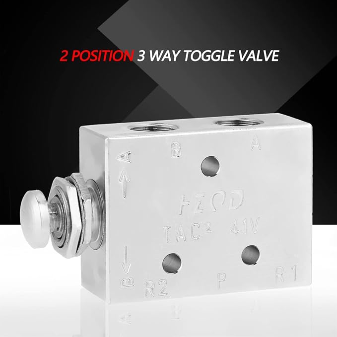 Fabater Toggle Valve, 2 Position 3 Way Air Pneumatic Knob Control ON OFF - Image 7
