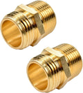 2 Pack 3/4" GHT to 3/4" NPT Male Connector, Brass Garden Hose Fitting, Male by Sanpaint