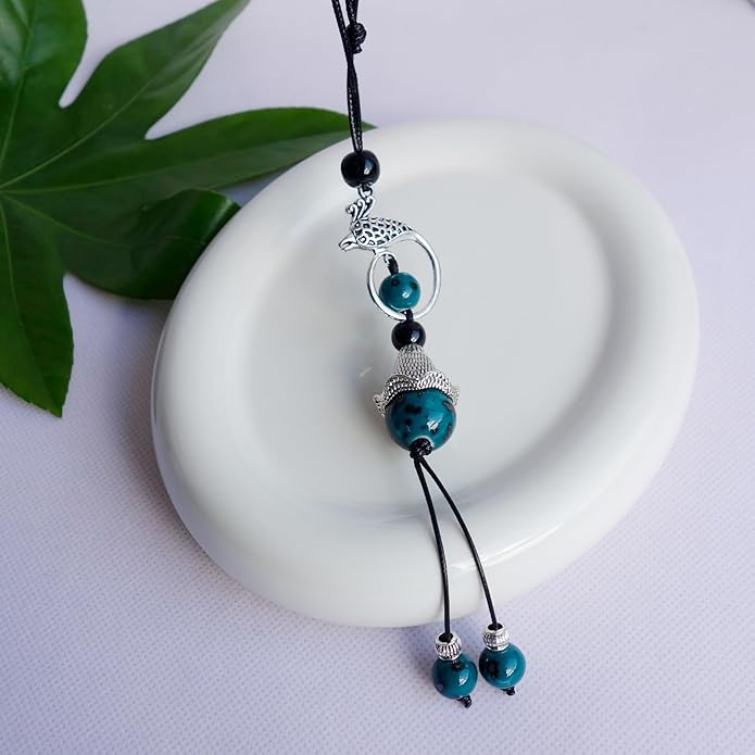 Boho Style Colorful Ceramic Bead Strand Necklace Adjustable Bohemian Jewelry Gift for Women, Fashion Clothing Matching Necklace