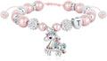 C-leen Unicorn Unicorn Bracelet Gifts for Girls Kids - Pink Pearl and Rhinestone Balls Heart Initial Unicorn Bracelets Adjustable Jewelry CZ Unicorn Bracelet Birthday Gifts for Teens