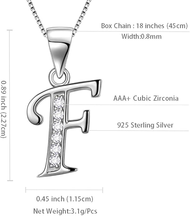Aurora Tears Letter Necklace Initial 925 Sterling Silver Alphabet Pendant Crystal Name Gift Women Cubic Zirconia Jewelry