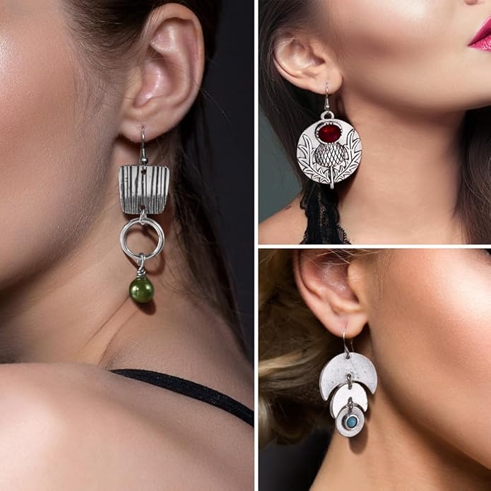 12 Pairs Teardrop Druse Crystal Drop Dangle Earrings for Women Cubic Zirconia Huggie Hoop Earring Jewelry Set Christmas Gifts