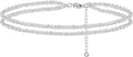 MIDEEO Gold/Silver Ankle Bracelets for Women,14K Gold Anklets for Women Waterproof Cuban Link Heart Beads Herringbone Rhinestone Anklets Set Layered Anklet Bracelets for Women Gold Jewelry Gift