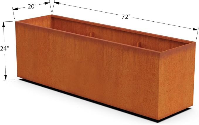 Large Rectangular Planter for Outdoor Plants – 6 FT Corten Steel Raised Garden - Image 5