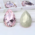 8Pcs Teardrop Crystal Pointback Rhinestones,30 * 20mm Large Glass Rhinestones Gem Stones for Crafts Dress Shoes Jewelry Making，Pink