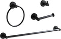 BGL Bathroom Hardware Set Matte Black 4-Pieces Bathroom Towel Rack 24 Inches by BGL