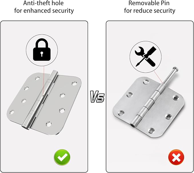 Ball Bearing Door Hinges, 4x4 Inch Stainless Steel Brushed Nickel, 3 Pack | - Image 5