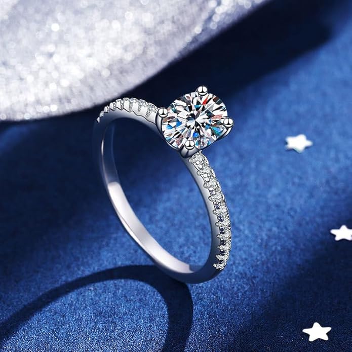 Premium S925 Sterling Silver, 1 Carat Natural Diamond Engagement Ring, D-color, Oval Cut, VVS1 Clarity, Shining Diamond Rings for Women, Elegance Redefined for Contemporary Tastes