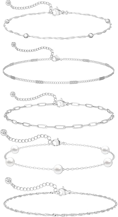 MBW Gold Bracelets for Women Trendy, Dainty 14K Gold Plated Bracelet Stack Beaded Chain Bracelet Set Thin Small Cute Paperclip Bracelets Fashion Waterproof Jewelry Gift Gold Accessories for Women