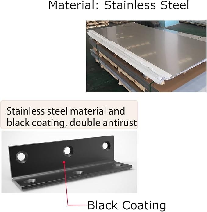 L Bracket, Heavy Duty Corner Brace, Stainless Steel Corner Bracket, Metal Braces - Image 4