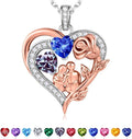 Iefil Valentines Day Gifts for Her - 925 Sterling Silver Birthstone Necklace for Women, Anniversary Birthday Gifts for Wife Girlfriend Mom