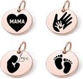 SM Design Pregnancy & New Baby Charm Set – Set of 4 Meaningful Stainless Steel Charms – Great for Crafting, Making Bracelets and Necklaces - Meaningful Keepsake Charms for Expecting & New Moms