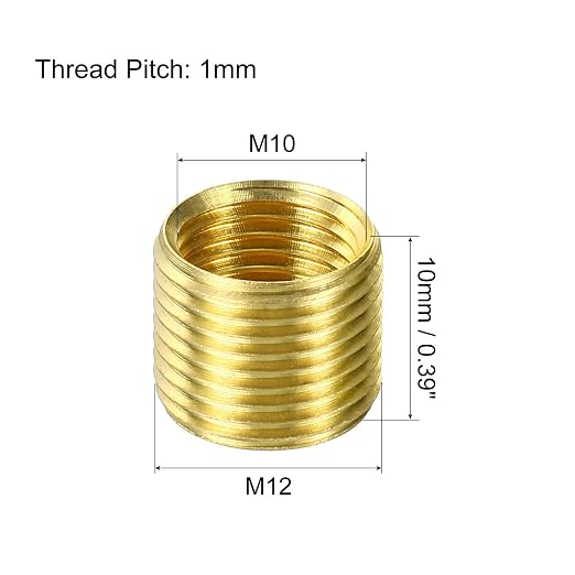 MECCANIXITY Thread Reducing Nuts Insert M12 x 1mm Male to M10 x 1mm Female - Image 2