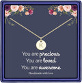 Hidepoo Valentines Gifts for Kids Teen Girls Women - 14K Gold Plated/Rose Gold Plated/S925 Sterling Silver Disc Initial Necklaces for Girls Jewelry Birthday Valentines Gifts for Kids Girl Teens Women