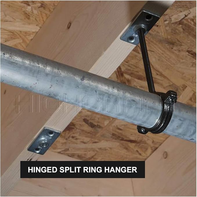 HIGHCRAFT HINGB-212-5 Industrial Decor Hinged Split Ring Pipe Hanger 2-1/2 in. - Image 9
