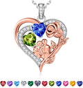 Iefil Valentines Day Gifts for Her - 925 Sterling Silver Birthstone Necklace for Women, Anniversary Birthday Gifts for Wife Girlfriend Mom